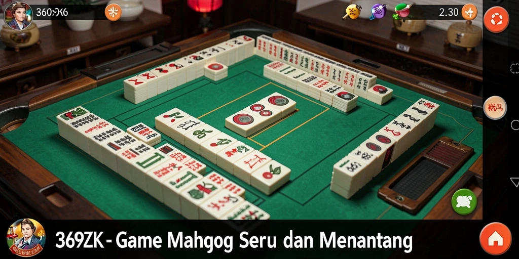Tangkapan layar utama 369ZK menampilkan gameplay Mahjong yang mendebarkan.