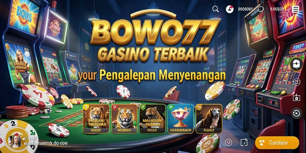 Screenshot utama BOWO77 menampilkan gameplay Kasino yang mendebarkan.