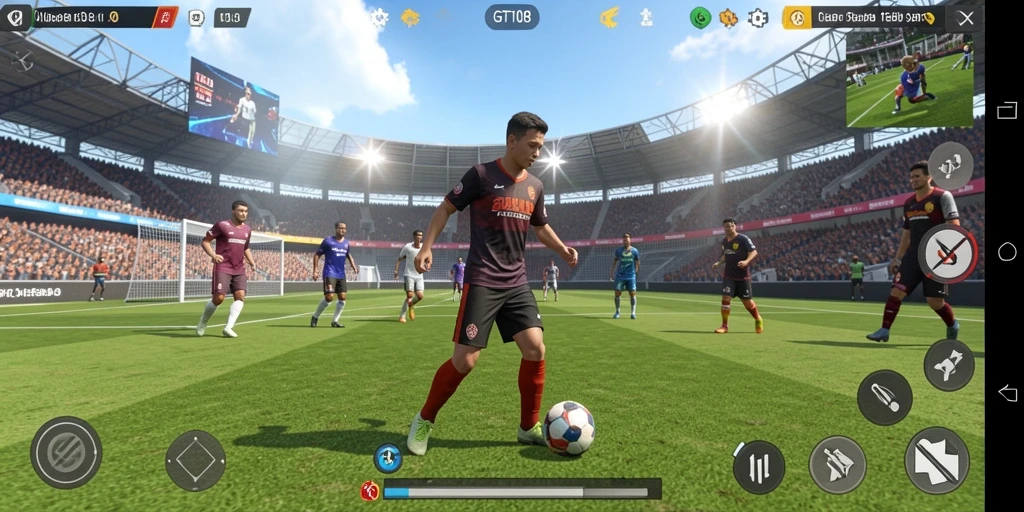 Gameplay GT108 yang seru menampilkan aksi olahraga menegangkan.