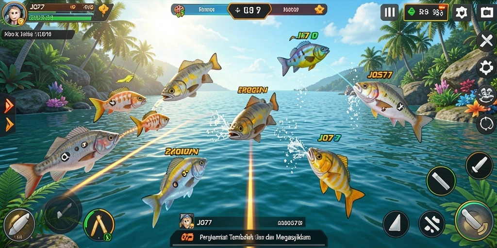 Tampilan gameplay seru di JOS77 dengan aksi menembak ikan.