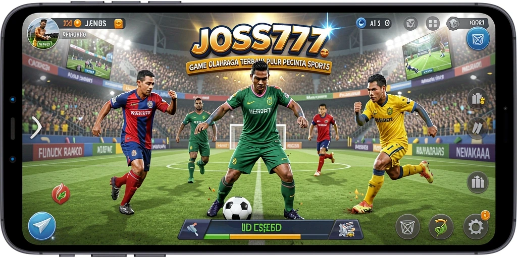 Screenshot utama JOSS777 menampilkan aksi seru dalam pertandingan olahraga.
