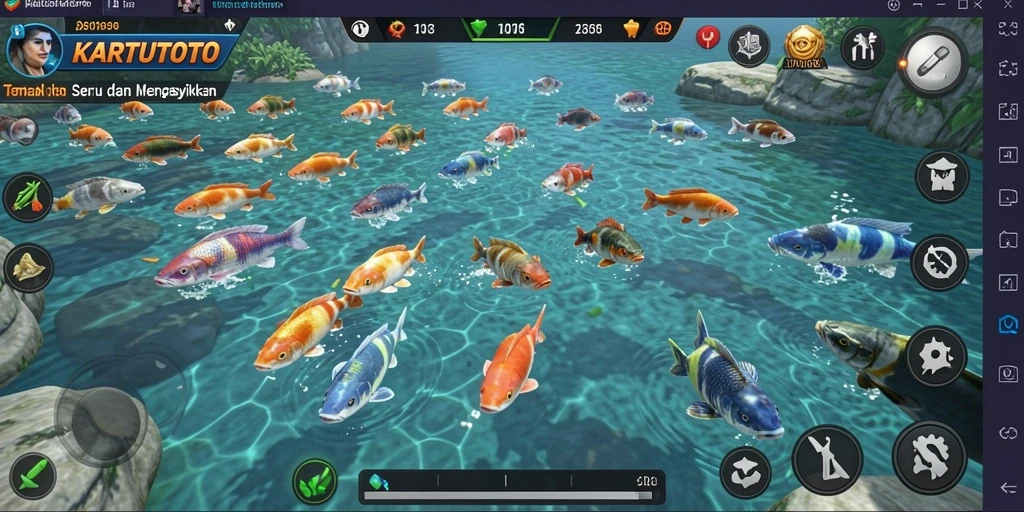 Screenshot KARTUTOTO menampilkan momen seru dalam permainan Tembak Ikan.