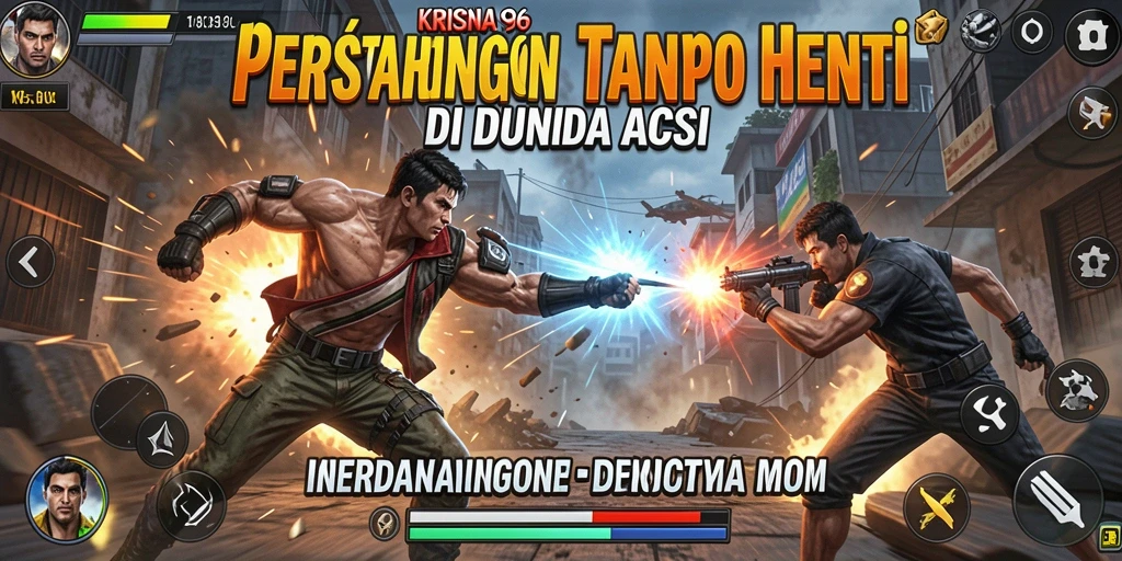 Screenshot KRISNA96 menampilkan aksi mendebarkan saat bertarung.