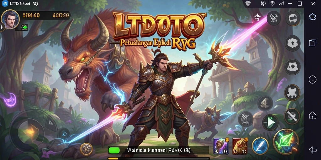 Screenshot LTDTOTO menampilkan aksi pertempuran seru dengan karakter yang beragam.