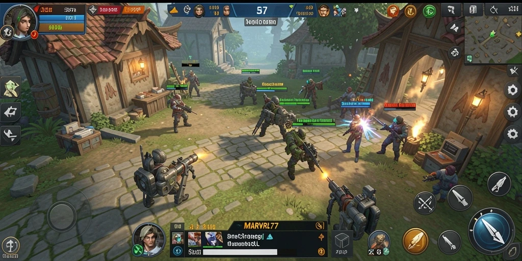 Tampilan utama gameplay MARVRL77 yang menantang dan strategis.