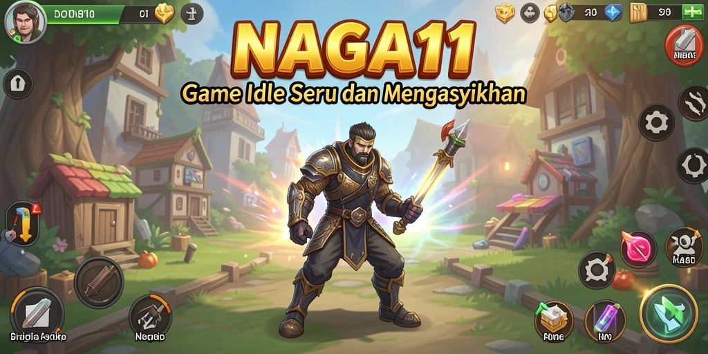 Screenshot utama NAGA11 menampilkan aksi gameplay Idle yang menarik.