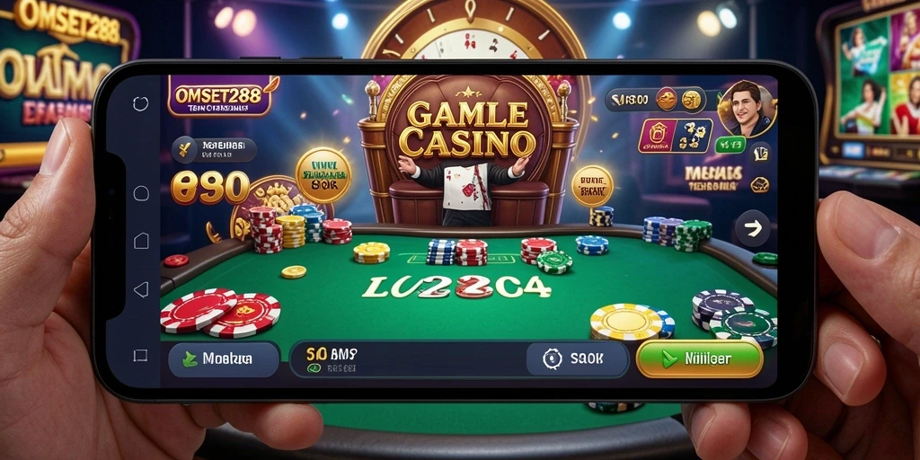 Screenshot gameplay Live Casino OMSET288 yang mendebarkan dan real-time.