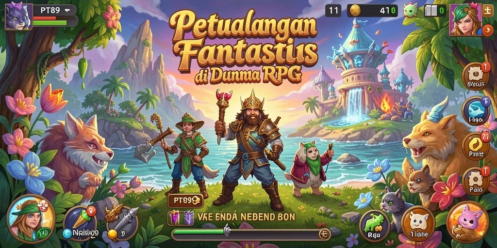 Menampilkan aksi pertempuran yang seru dalam game RPG PT89.