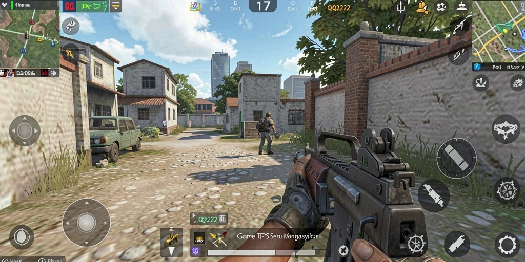 Tangkapan layar gameplay QQ222 menunjukkan aksi mendebarkan dalam TPS.