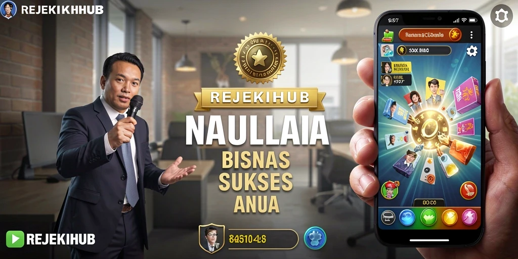 Tangkapan layar gameplay <strong>REJEKIHUB</strong> menampilkan pembangun bisnis yang aktif.