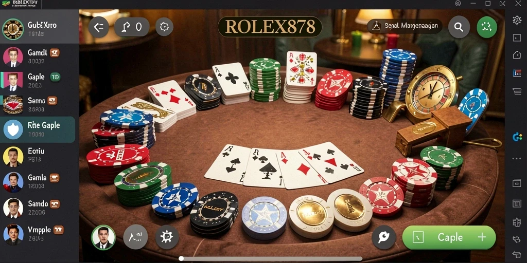 Tangkapan layar gameplay <strong>ROLEX878</strong> menampilkan aksi seru permainan Gaple.
